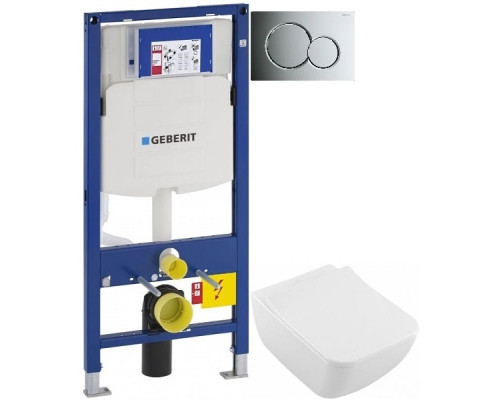 Заказать Комплект подвесной унитаз Villeroy & Boch Venticello 4611RSR1 + система инсталляции Geberit 111.300.00.5 + 115.770.21.5 + 111.815.00.1 в магазине сантехники Santeh-Crystal.ru