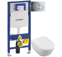 Комплект подвесной унитаз Villeroy & Boch Subway 2.0 5614R2R1 + система инсталляции Geberit 111.300.00.5 + 115.770.21.5 + 111.815.00.1
