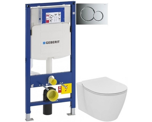 Купить Комплект подвесной унитаз Ideal Standard Connect E771801 + E772401 + система инсталляции Geberit 111.300.00.5 + 115.770.21.5 + 111.815.00.1 в магазине сантехники Santeh-Crystal.ru