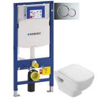Комплект подвесной унитаз Jacob Delafon Struktura EDF102-00 + E4272-00 + система инсталляции Geberit 111.300.00.5 + 115.770.21.5 + 111.815.00.1