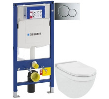 Комплект подвесной унитаз Jaquar Solo SLS-WHT-6953BIUFSM + система инсталляции Geberit 111.300.00.5 + 115.770.21.5 + 111.815.00.1