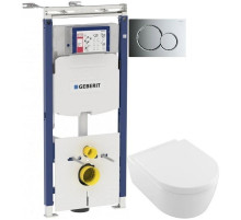 Комплект подвесной унитаз Villeroy & Boch Avento 5656HR01 + система инсталляции Geberit 111.362.00.5 + 115.770.21.5