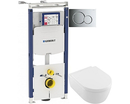 Приобрести Комплект подвесной унитаз Villeroy & Boch Avento 5656HR01 + система инсталляции Geberit 111.362.00.5 + 115.770.21.5 в магазине сантехники Santeh-Crystal.ru