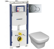 Комплект подвесной унитаз Jacob Delafon Vox EDM102-00 + E20142-00 + система инсталляции Geberit 111.362.00.5 + 115.770.21.5