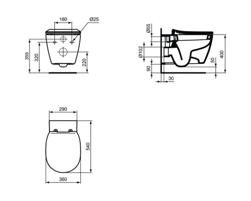 Заказать Комплект подвесной унитаз Ideal Standard Connect E771801 + E772401 + система инсталляции Geberit 111.362.00.5 + 115.770.21.5 в магазине сантехники Santeh-Crystal.ru