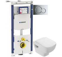 Комплект подвесной унитаз Jacob Delafon Struktura EDF102-00 + E4272-00 + система инсталляции Geberit 111.362.00.5 + 115.770.21.5