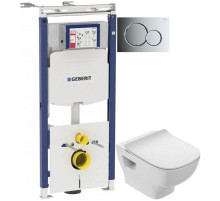 Комплект подвесной унитаз Jacob Delafon Struktura EDF102-00 + E70025-00 + система инсталляции Geberit 111.362.00.5 + 115.770.21.5
