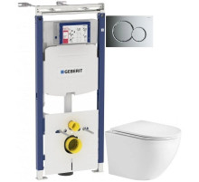 Комплект подвесной унитаз WeltWasser Merzbach 004GL-WT 10000003661 + система инсталляции Geberit 111.362.00.5 + 115.770.21.5