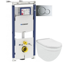 Комплект подвесной унитаз Jaquar Solo SLS-WHT-6953BIUFSM + система инсталляции Geberit 111.362.00.5 + 115.770.21.5