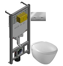 Комплект подвесной унитаз Jacob Delafon Presquile E4440-00 + система инсталляции Jacob Delafon E29025-NF + E29027-CP