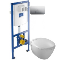 Комплект подвесной унитаз Jacob Delafon Presquile E4440-00 + система инсталляции Villeroy & Boch 92246100 + 92249061