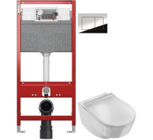 Комплект подвесной унитаз Jacob Delafon Odeon Rive Gauche EDR102-00 + E24889-00 + система инсталляции TECE 9300302 + 9240401