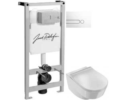Купить Комплект подвесной унитаз Jacob Delafon Odeon Rive Gauche EDR102-00 + E24889-00 + система инсталляции Jacob Delafon E5504-NF + E4326-00 в магазине сантехники Santeh-Crystal.ru