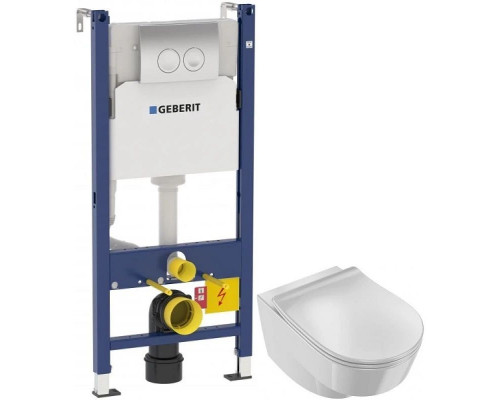 Купить Комплект подвесной унитаз Jacob Delafon Odeon Rive Gauche EDR102-00 + E24889-00 + система инсталляции Geberit 458.124.21.1 в магазине сантехники Santeh-Crystal.ru