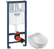 Комплект подвесной унитаз Jacob Delafon Odeon Rive Gauche EDR102-00 + E24889-00 + система инсталляции Grohe 38721001