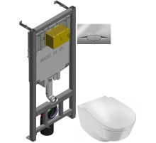 Комплект подвесной унитаз Jacob Delafon Odeon Rive Gauche EDR102-00 + E24888-00 + система инсталляции Jacob Delafon E29025-NF + E29027-CP