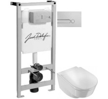 Комплект подвесной унитаз Jacob Delafon Odeon Rive Gauche EDR102-00 + E24888-00 + система инсталляции Jacob Delafon E5504-NF + E4326-CP
