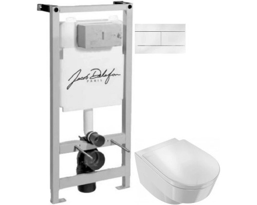 Приобрести Комплект подвесной унитаз Jacob Delafon Odeon Rive Gauche EDR102-00 + E24888-00 + система инсталляции Jacob Delafon E5504-NF + E4316-00 в магазине сантехники Santeh-Crystal.ru