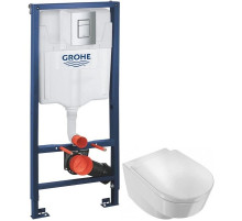 Комплект подвесной унитаз Jacob Delafon Odeon Rive Gauche EDR102-00 + E24888-00 + система инсталляции Grohe 38772001