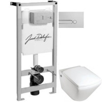 Комплект подвесной унитаз Jacob Delafon Escale E1306-00 + система инсталляции Jacob Delafon E5504-NF + E4326-CP