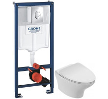 Комплект подвесной унитаз Jacob Delafon Nouvelle Vague EDJ102-00 + E20069-00 + система инсталляции Grohe 38721001