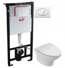 Комплект подвесной унитаз Jacob Delafon Nouvelle Vague EDJ102-00 + E20069-00 + система инсталляции AM101/11203:1RUSSETM70