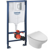 Комплект подвесной унитаз Jacob Delafon Nouvelle Vague EDJ102-00 + E20069-00 + система инсталляции Grohe 38772001