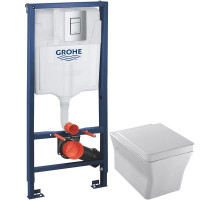 Комплект подвесной унитаз Jacob Delafon Reve E4811-00 + система инсталляции Grohe 38772001