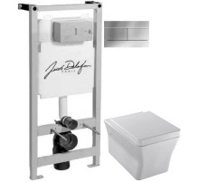 Комплект подвесной унитаз Jacob Delafon Reve E4811-00 + система инсталляции Jacob Delafon E5504-NF + E4316-CP