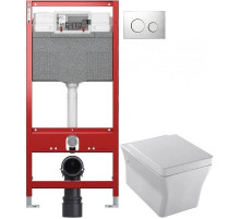 Комплект подвесной унитаз Jacob Delafon Reve E4811-00 + система инсталляции Tece 9300302 + 9240921 SETE481100/14