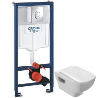 Комплект подвесной унитаз Jacob Delafon Struktura EDE102-00 + E70024-00 + система инсталляции Grohe 38721001