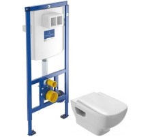 Комплект подвесной унитаз Jacob Delafon Struktura EDE102-00 + E70024-00 + система инсталляции Villeroy & Boch 92246100