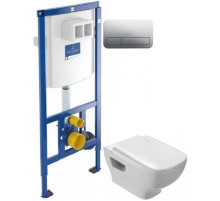 Комплект подвесной унитаз Jacob Delafon Struktura EDE102-00 + E4270-00 + система инсталляции Villeroy & Boch 92246100 + 92249061