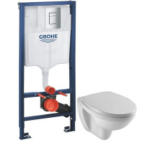 Комплект подвесной унитаз Jacob Delafon Patio EDV102-00 + E70021-00 + система инсталляции Grohe 38772001