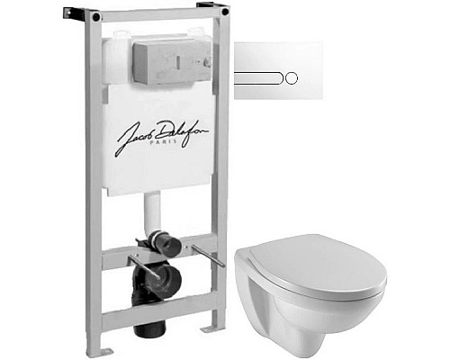 Заказать Комплект подвесной унитаз Jacob Delafon Patio EDV102-00 + E70021-00 + система инсталляции Jacob Delafon E5504-NF + E4326-00 в магазине сантехники Santeh-Crystal.ru