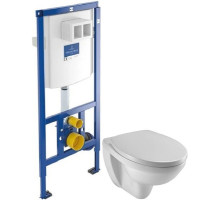 Комплект подвесной унитаз Jacob Delafon Patio EDV102-00 + E70021-00 + система инсталляции Villeroy & Boch 92246100