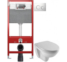 Комплект подвесной унитаз Jacob Delafon Patio EDV102-00 + E70021-00 + система инсталляции Tece 9300302 + 9240921