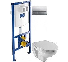 Комплект подвесной унитаз Jacob Delafon Patio EDV102-00 + E70021-00 + система инсталляции Villeroy & Boch 92246100 + 92249061