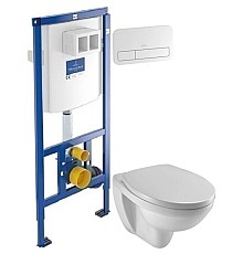 Комплект подвесной унитаз Jacob Delafon Patio EDV102-00 + E70021-00 + система инсталляции Villeroy & Boch 92246100 + 92249068