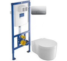 Комплект подвесной унитаз Jacob Delafon Viragio E4773-00 + система инсталляции Villeroy & Boch 92246100 + 92249061