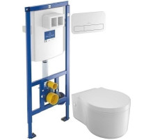 Комплект подвесной унитаз Jacob Delafon Viragio E4773-00 + система инсталляции Villeroy & Boch 92246100 + 92249068