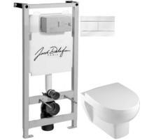 Комплект подвесной унитаз Jacob Delafon Odeon Up E4764-00+8409K + система инсталляции Jacob Delafon E5504-NF + E4316-00