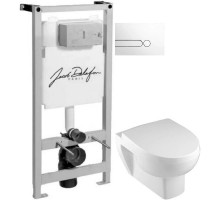 Комплект подвесной унитаз Jacob Delafon Odeon Up E4764-00+8409K + система инсталляции Jacob Delafon E5504-NF + E4326-00