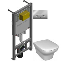 Комплект подвесной унитаз Jacob Delafon Vox EDM102-00 + E20142-00 + система инсталляции Jacob Delafon E29025-NF + E29027-CP