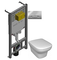 Комплект подвесной унитаз Jacob Delafon Vox EDM102-00 + E20142-00 + система инсталляции Jacob Delafon E29025-NF + E29027-CP