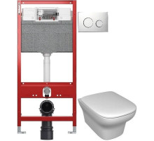 Комплект подвесной унитаз Jacob Delafon Vox EDM102-00 + E20142-00 + система инсталляции TECE 9300302 + 9240921