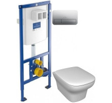 Комплект подвесной унитаз Jacob Delafon Vox EDM102-00 + E20142-00 + система инсталляции Villeroy & Boch 92246100 + 92249061