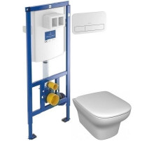 Комплект подвесной унитаз Jacob Delafon Vox EDM102-00 + E20142-00 + система инсталляции Villeroy & Boch 92246100 + 92249068