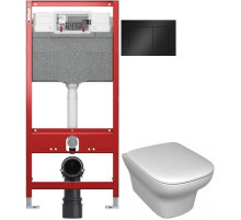 Комплект подвесной унитаз Jacob Delafon Vox EDM102-00 + E20142-00 + система инсталляции Tece 9300302 + 92404070