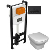 Комплект подвесной унитаз Jacob Delafon Vox EDM102-00 + E20142-00 + система инсталляции Jacob Delafon E24156-NF + E20859-7-BMT